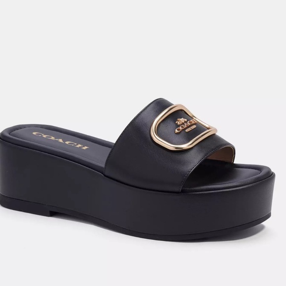 Coach platform sandals. Worn once. Original box included. - Picture 1 of 11